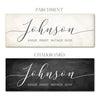 Farmhouse Vintage Chic Chalboard and Parchment Last Name Print