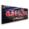 Personalized army art using the American flag to spell the word Welcome - Personal-Prints