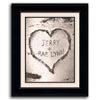 Nature wall decor of two names carved inside a heart in an aspen tree - Personal-Prints