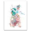 Colerful Watercolor Style Print Of Yorkshire Terrier Personalized With Your Pet's Name- Block Mount