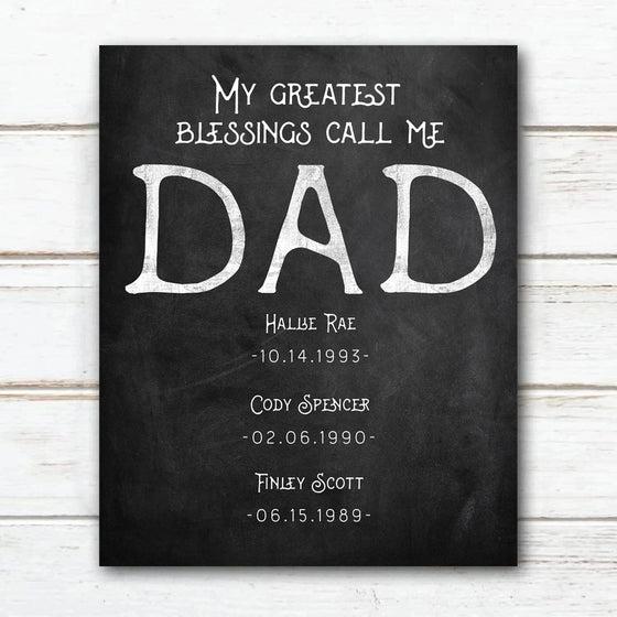 My Greatest Blessings Call Me Dad - Personalized gift for Father's Day