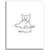 Picasso Style Art Print of a Yorshire Terrier Personalized with pet's name-Block Mount