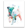 Contemporary watercolor Jack Russell dog art print mounted on wood block- Personal-Prints