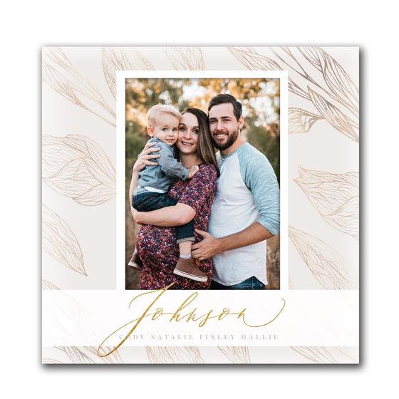 Your personalized family photo to wall art in this simple elegant design