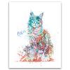 Watercolor Cat Portrait Main Coon Personalized Gift from Personal-Prints