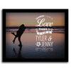 Framed Canvas Beach Sunset with romantic quote and customization