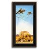 Personalized framed art painting of a golden dog and three birds in a tree - Personal-Prints