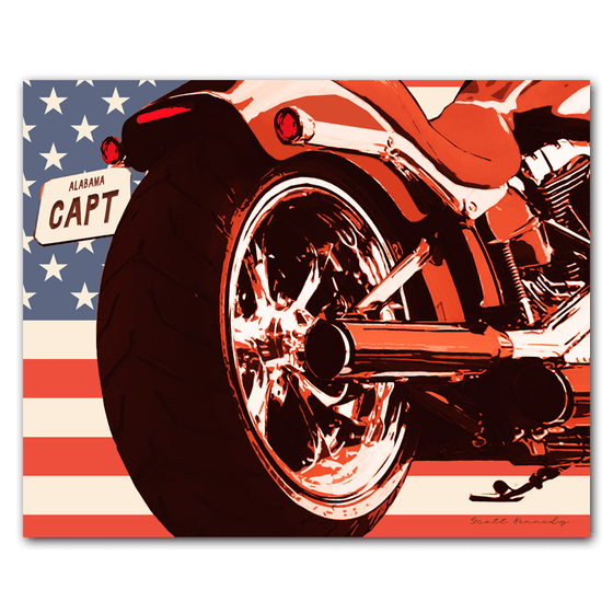 Personalized Motorcycle GIft on American Flag Background from Personal-Prints