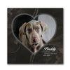 Personalized dog art memorial gift using your photo and the name of the pet- Mounted to a wood block