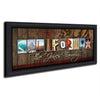 California wall art using photographs around the state to spell the word California - Framed Canvas