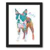 Personalized contemporary watercolor boston terrier dog art framed canvas- Personal-Prints