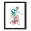 Contemporary Watercolor Print of Yorkshire Dog- Framed Canvas