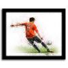 Your name on the soccer jersey in this canvas art gift for the soccer fan, player or coach. 