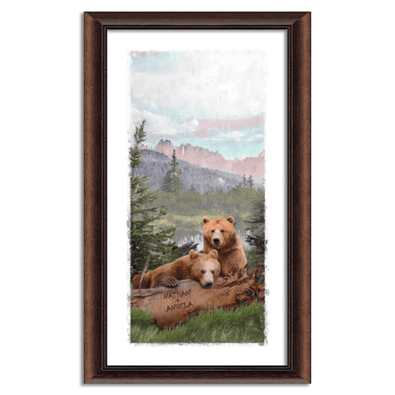 Alpine Lake Bear Art - Personalized Bear Art from Personal Prints