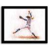 Softball Decor showing girl pitching- framed canvas