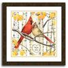 Personalized aspen tree art with two cardinals resting on a branch - Personal-Prints