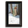 Personalized framed art painting of a vintage sled resting on a tree in the snow - Personal-Prints
