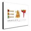 Kitchen culinary wall canvas with images of food to spell the word EAT on a white background - Personal-Prints