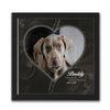 Personalized dog art memorial gift using your photo and the name of the pet- Framed Canvas