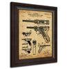 Vintage gun poster of the original patent for a Recoil Loading Small Arms - Personal-Prints