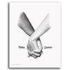 Hold My Hand Black and White Pencil Drawing - Block Mount