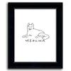 Simple black and white dog Picasso Style line drawing of a Husky and the pet's name below - Personal-Prints