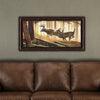 Whitetail deer painting of two deer jumping over fallen branches in the forest - Cabin Lifestyle