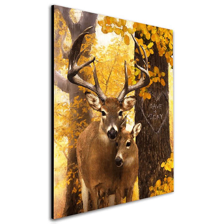 Deer Family Custom Canvas Rustic Home Decor Great Anniversary Or Wedding Gift