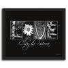 Framed Canvas Art - Nature Love Letters B&W art personalized for you