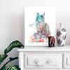 Maine Coon Cat Watercolor Print