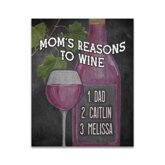 Mom's Reasons to Wine - Personalized Mother's Day Gift