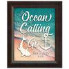 personalized the ocean is calling and i must go- framed behind glass