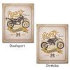 Customizable Retro Motorcycle Signs of a Dualsport and Dirtbike