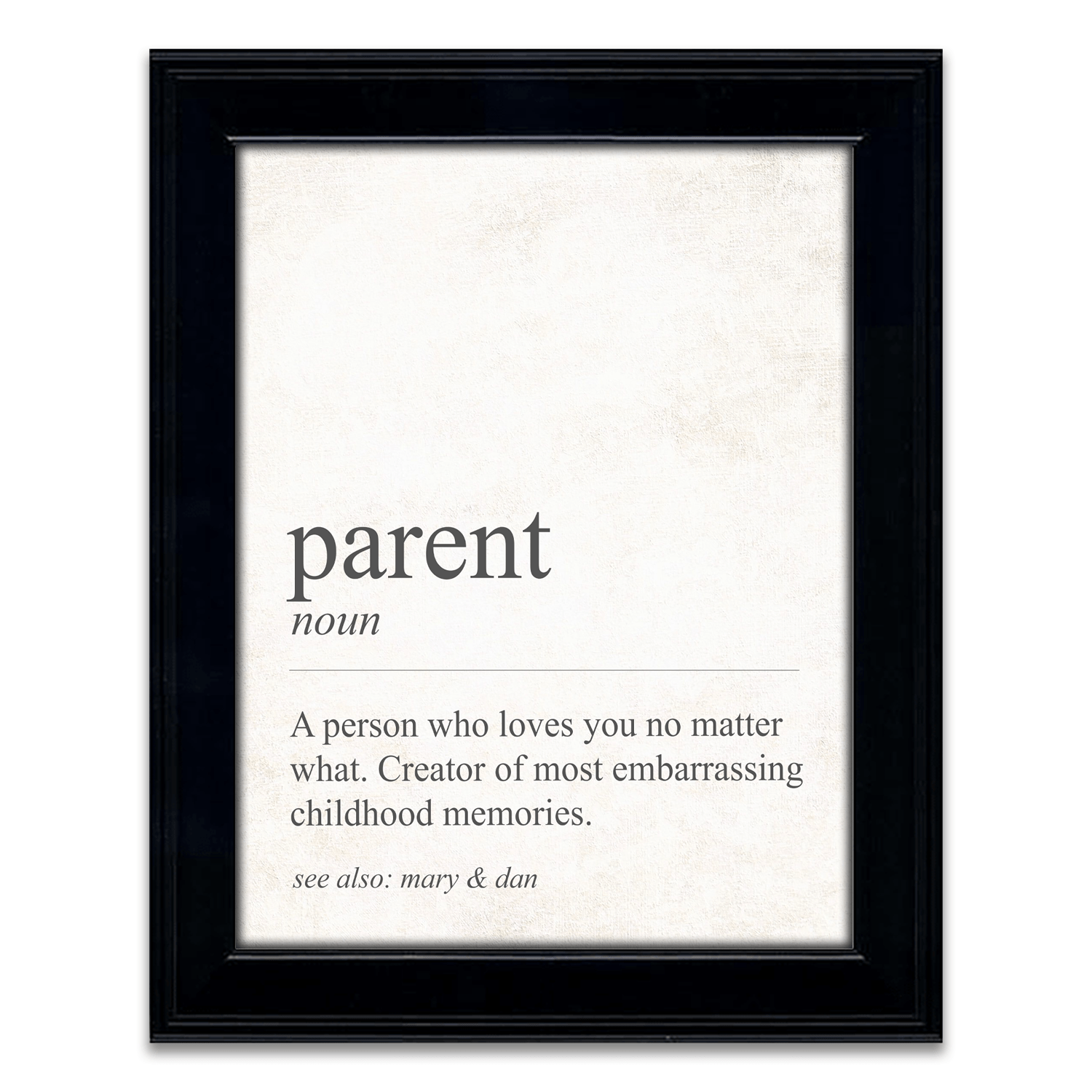 The Definition of a Parent Great personalized Gifts for Mom & Dad