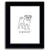 Personalized pug gift line drawing - Framed Pug art from Personal-Prints