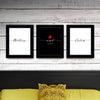 Personalized Romantic Gift Art Print Set with Names and Date
