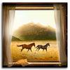 Personalized nature wall decor of two horses running in the sunlight - Personal-Prints