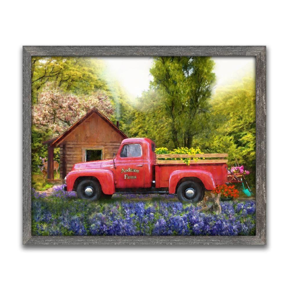Red Truck Art - Floral Wall Decor - Personalized Gifts for Easter & Mom ...