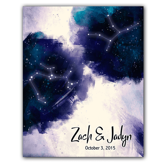 Zodiac Sign Art - Personalized Romantic Gift from Personal Prints