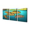 Set of three colorful fish art panels