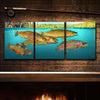 Fly Fishing Decor set of three art panels