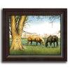 Personalized nature wall decor of two horses in a field next to a tree - collectable horse art- Personal-Prints