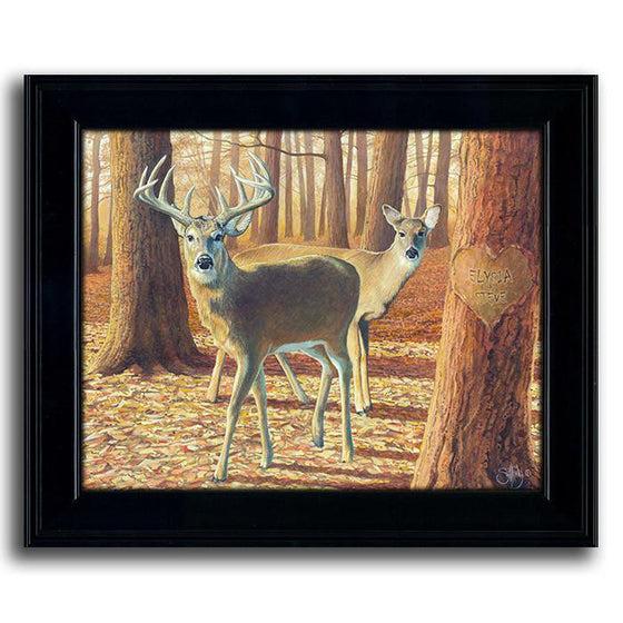 Personalized painting of deer in an Autumn landscape - Personal-Prints