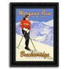 Vintage ski art of mountain & woman skier - Personalized canvas art from Personal-Prints