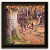 Personalized nature wall decor with two deer in an autumn forest - Personal-Prints