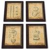 USA baseball patent art set of four framed baseball prints