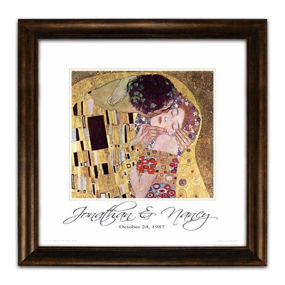 Personalized art print of the masterpiece "The Kiss" by Gustav Klimt - Personal-Prints