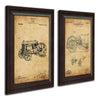 Vintage patent art print of the original drawing for old Tractors
